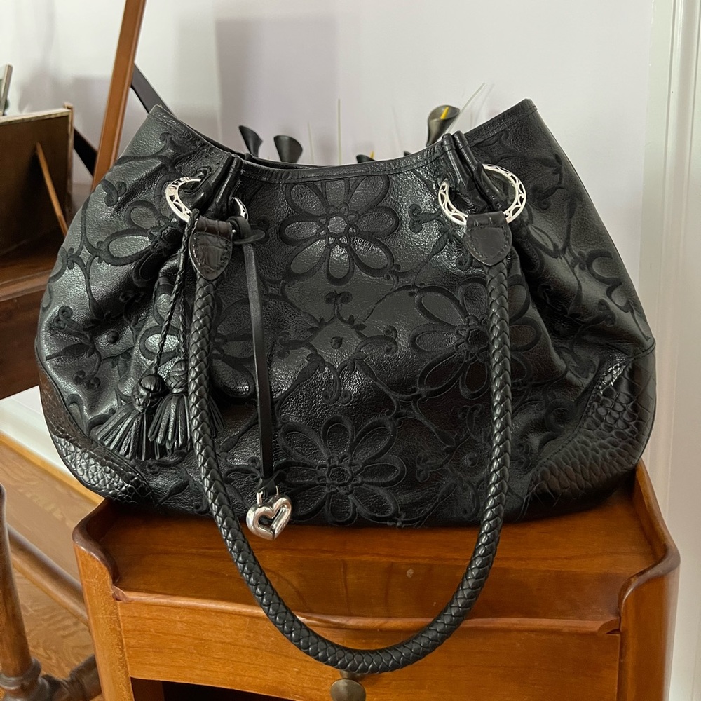 Brighton leather black purse tote